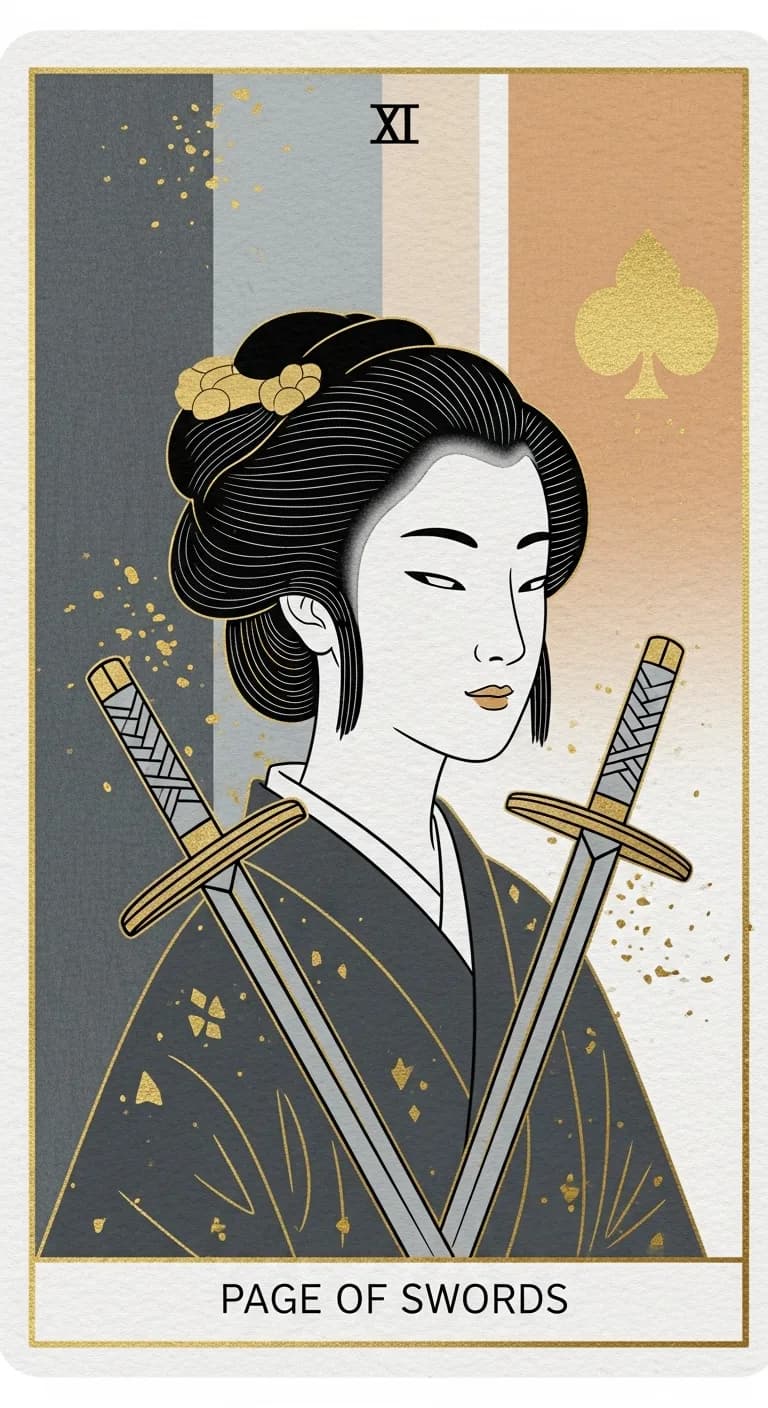 Page Swords tarot card - Oscar Piastri's journey card