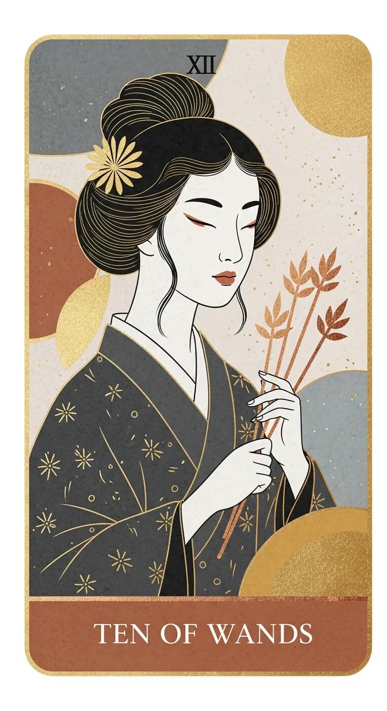 Ten Wands tarot card - Erling Haaland's destiny card