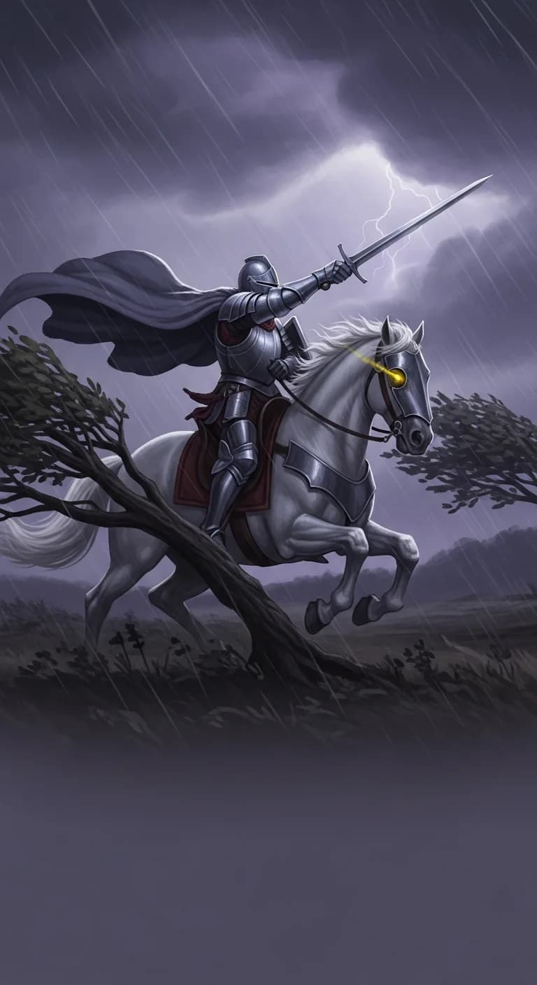 Knight Swords tarot card - Anthony Edwards's destiny card