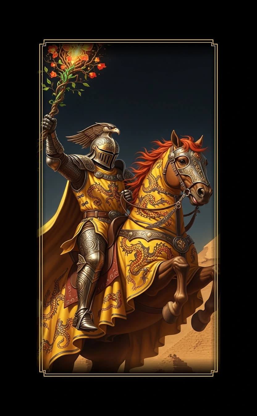 Knight Wands tarot card - Lilly Singh's foundation card