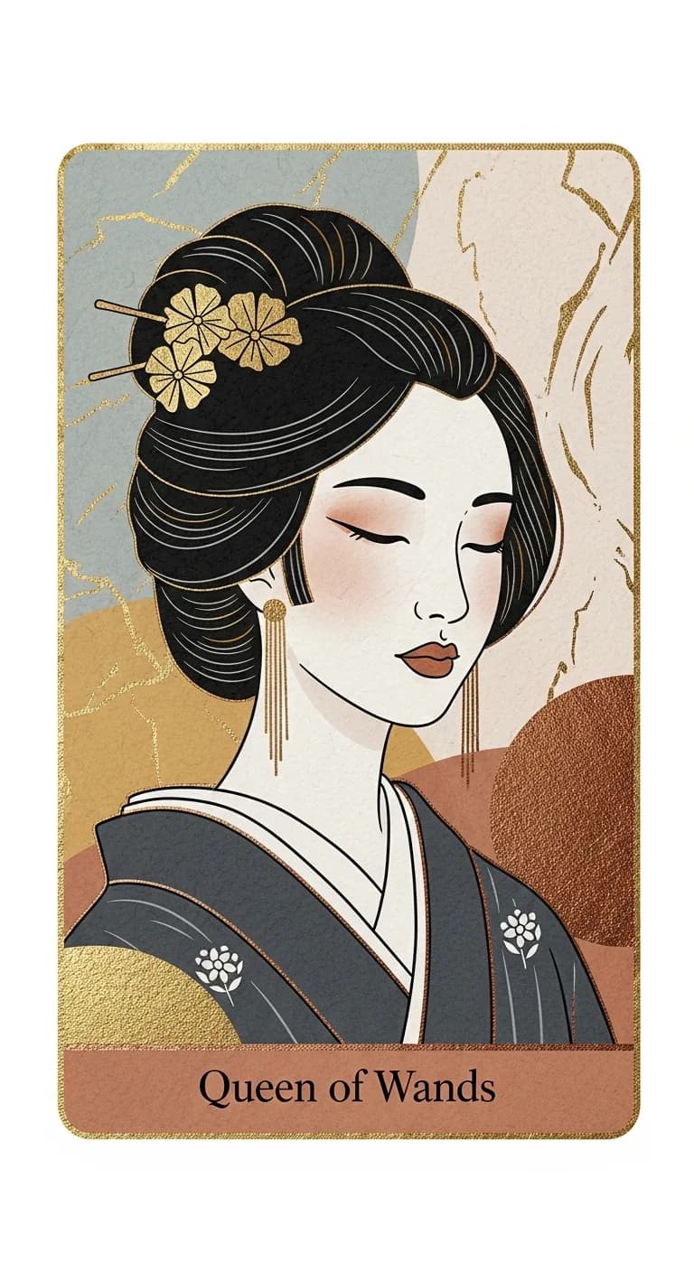 Queen Wands tarot card - Amanda Nunes's journey card