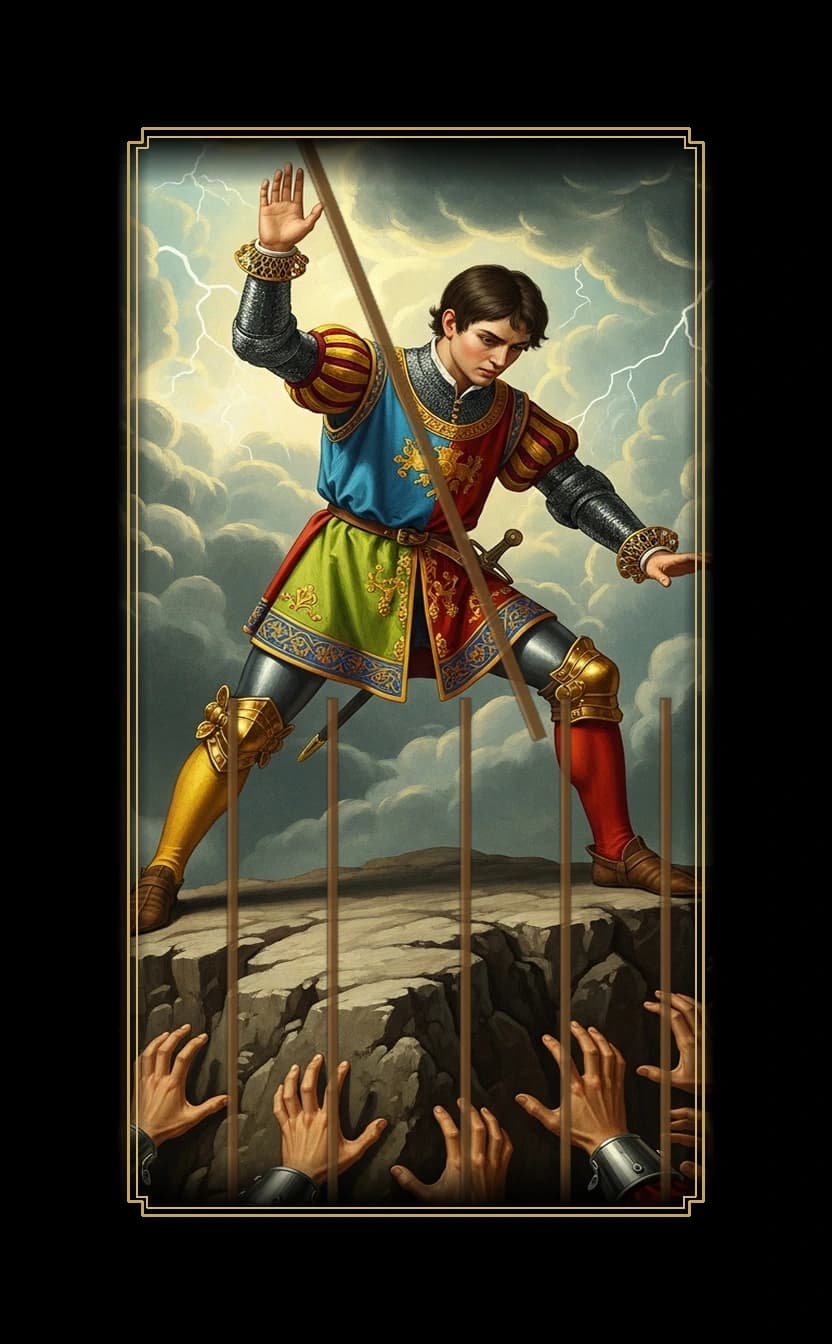 Seven Wands tarot card - Theo James's journey card