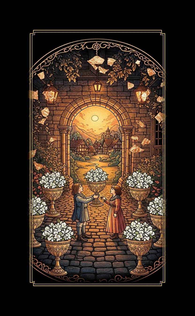Six Cups tarot card - Travis Kelce's journey card