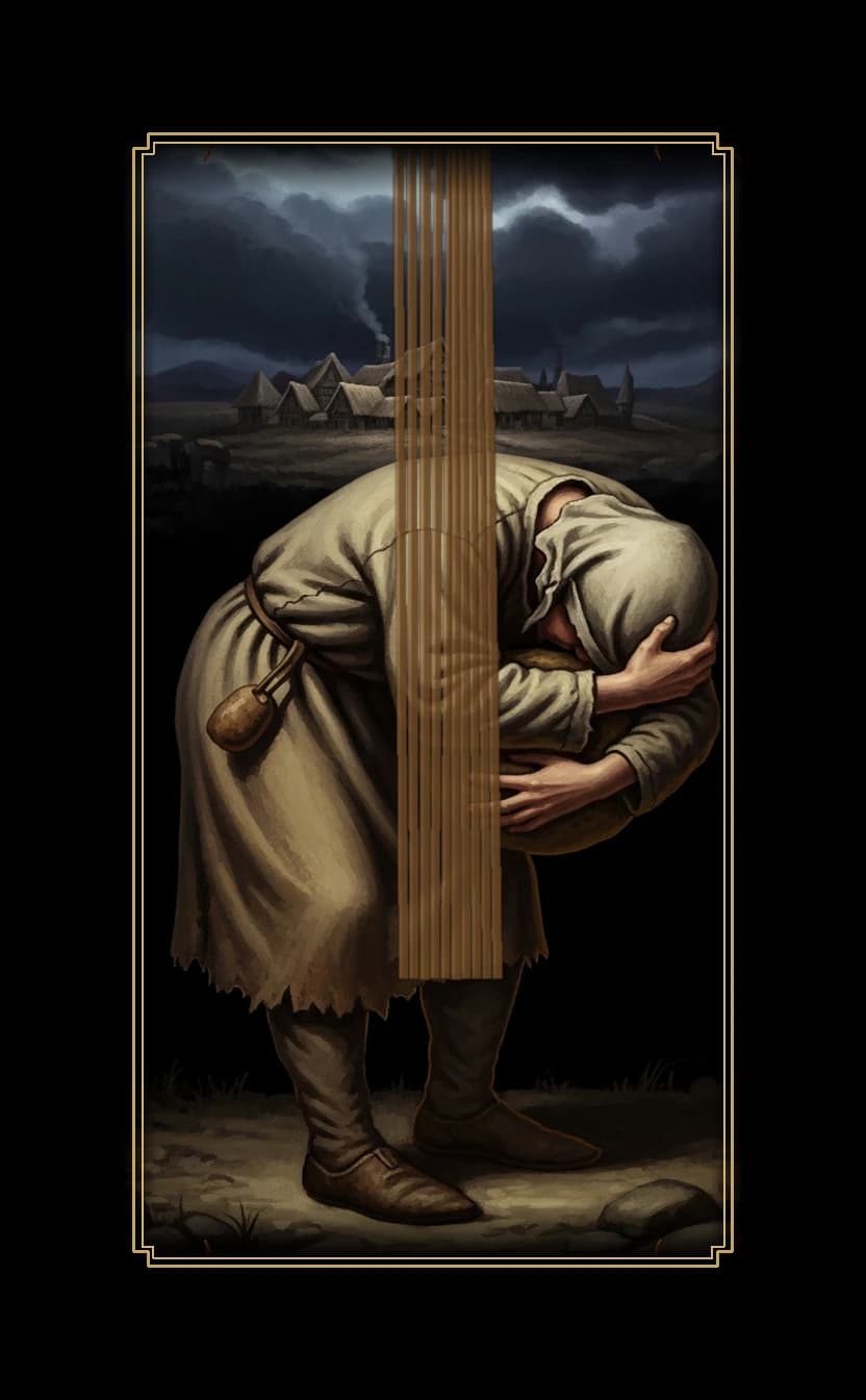 Ten Wands tarot card - Erling Haaland's destiny card
