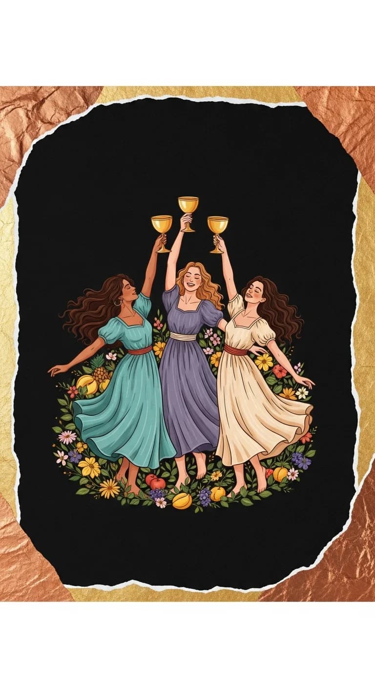 Three Cups tarot card - Lexi Rivera's journey card