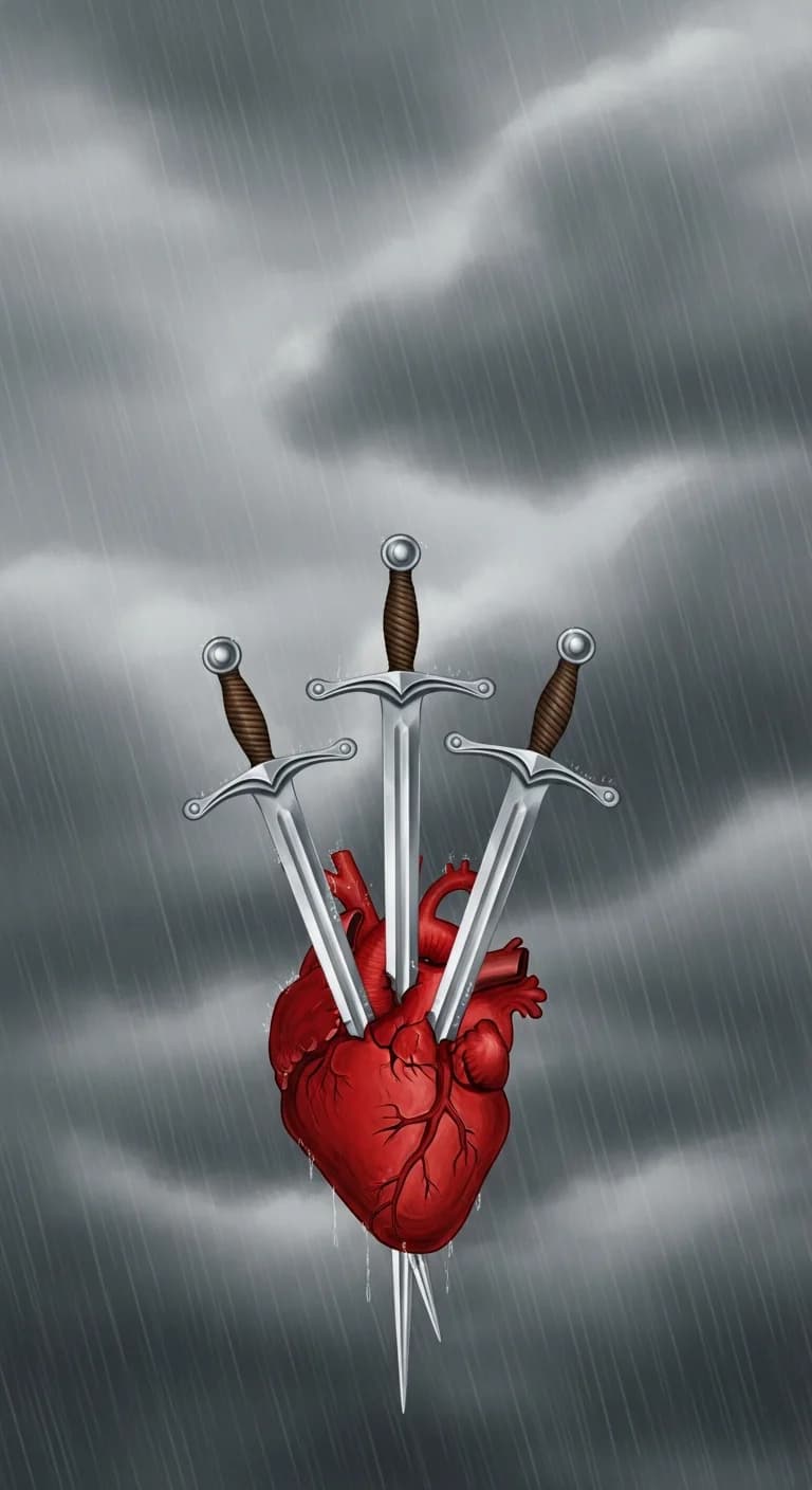 Three Swords tarot card - Olivia Rodrigo's foundation card