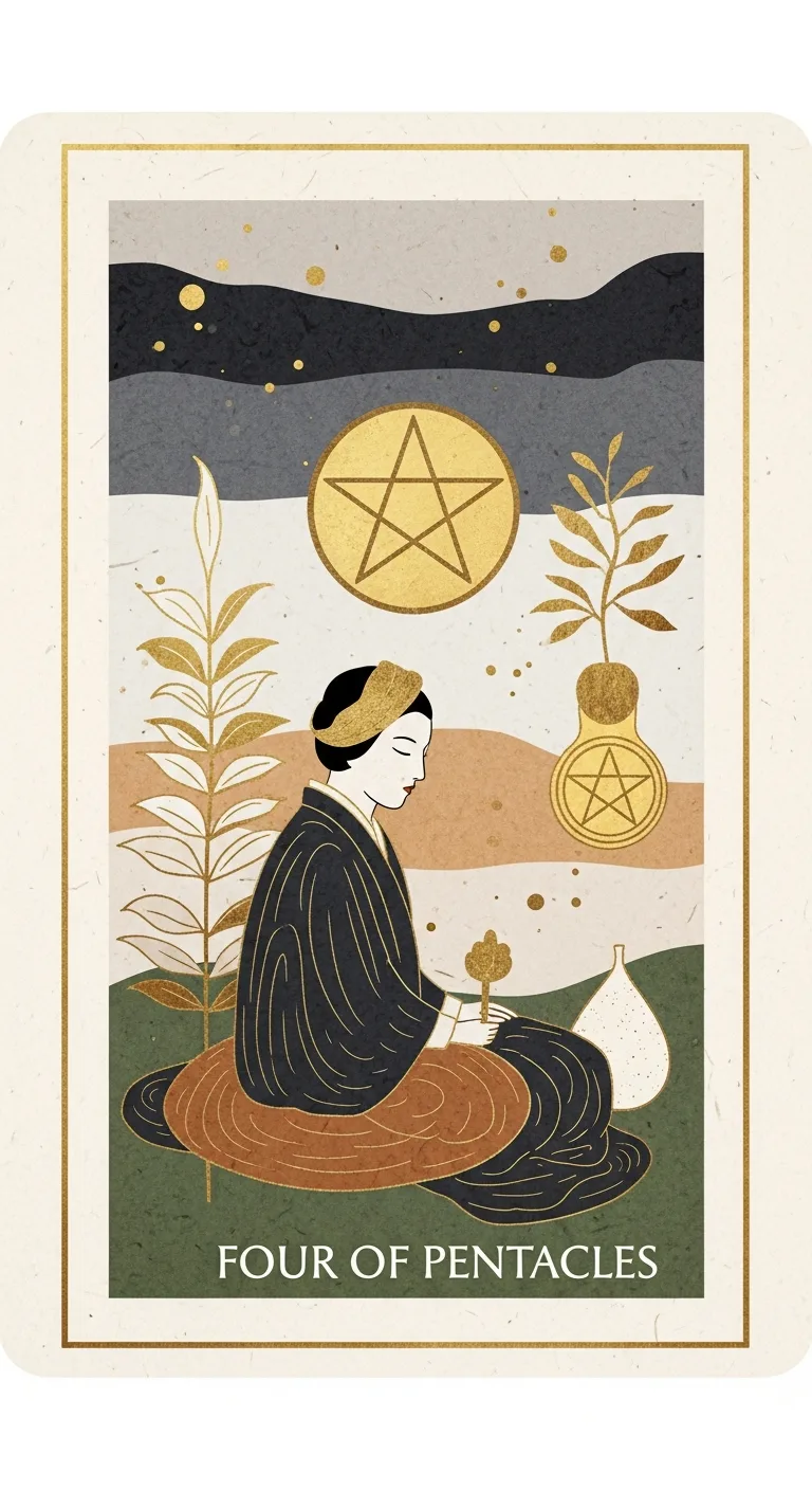 Four Pentacles tarot card - Tim Cook's journey card