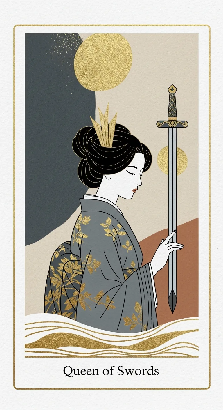 Queen Swords tarot card - Tinx's foundation card