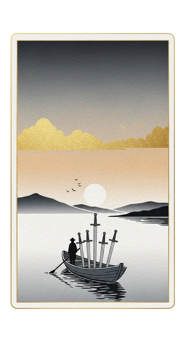 Six Swords tarot card - Dixie D'Amelio's destiny card