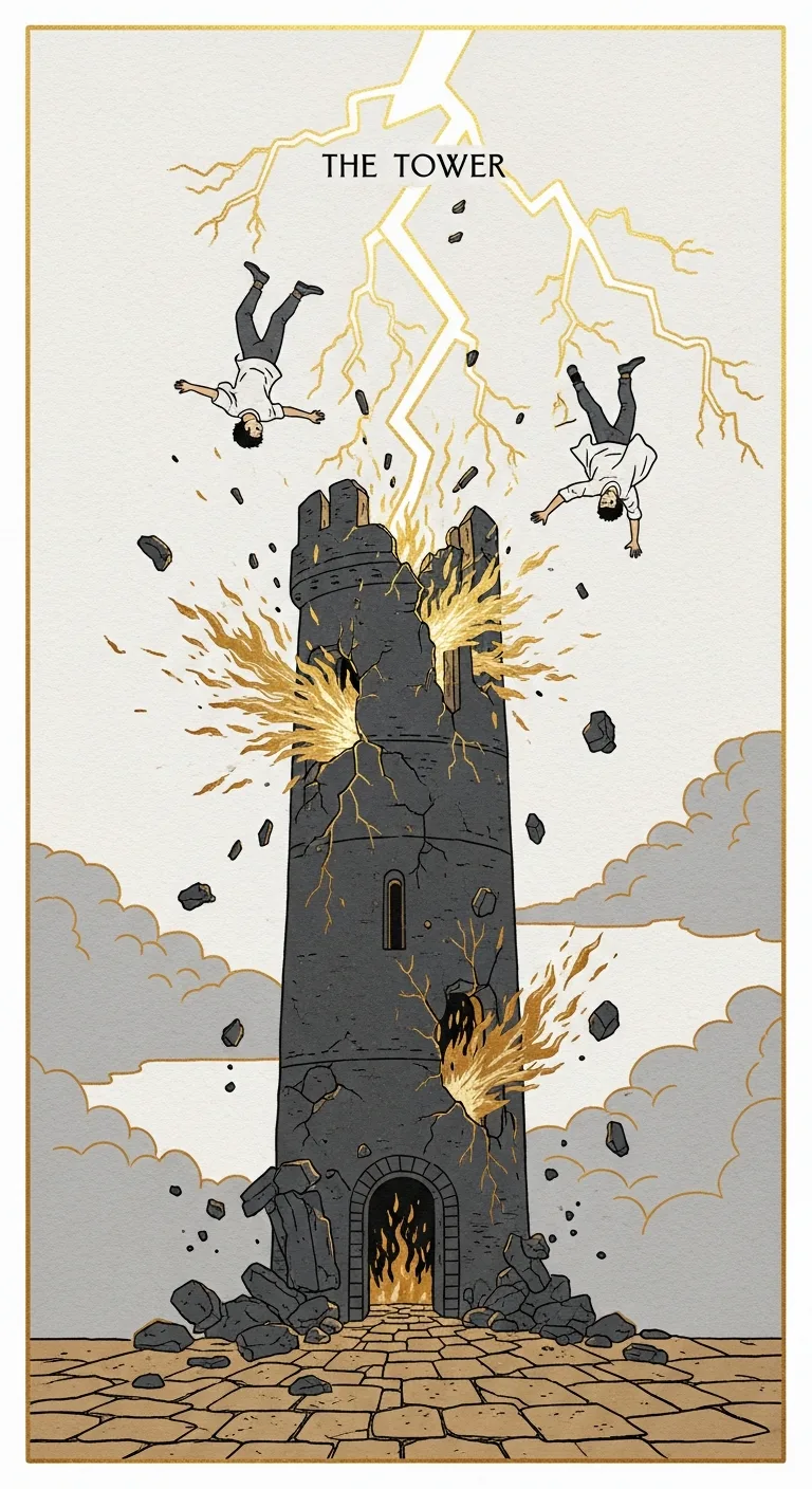 Tower tarot card - Elon Musk's journey card