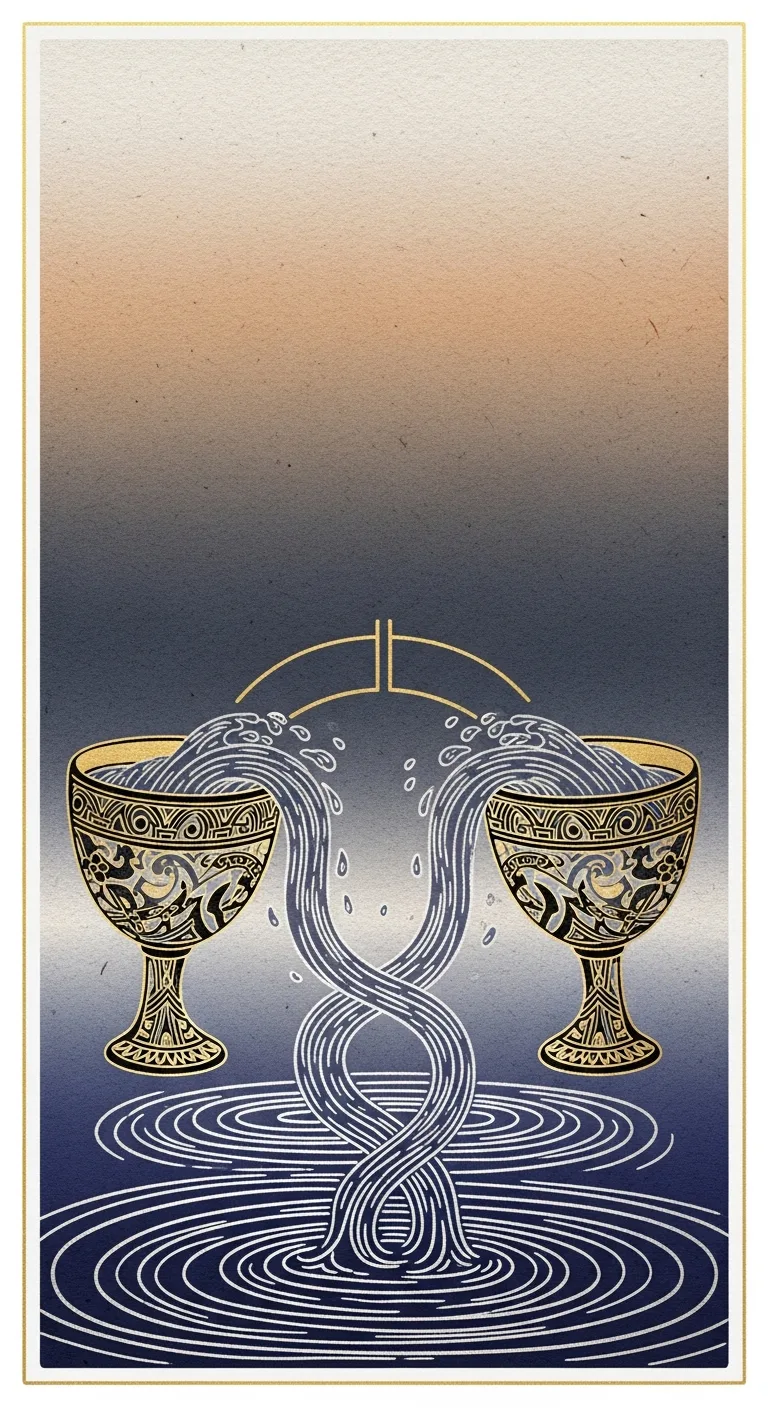 Two Cups tarot card - Stokes Twins's journey card